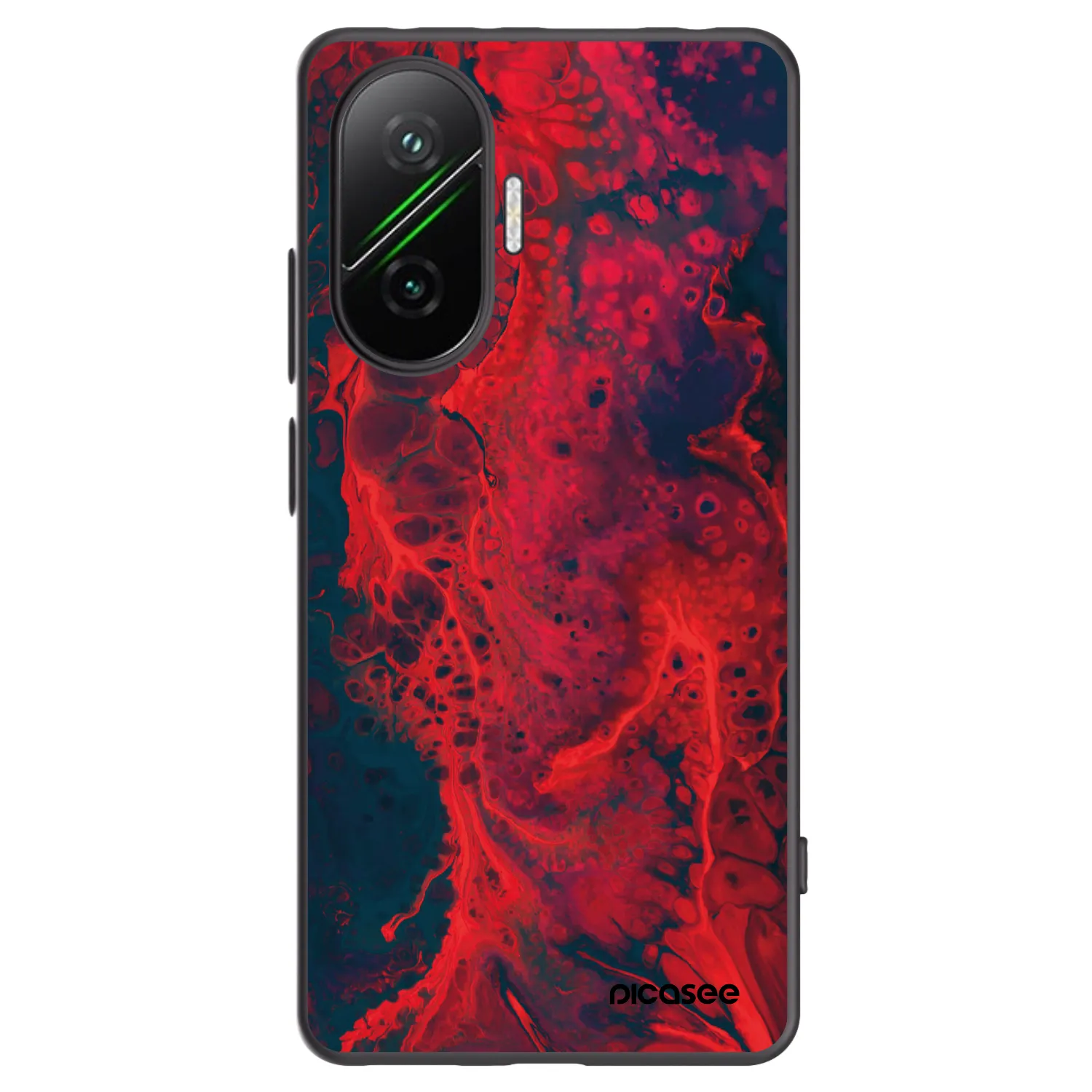 Picasee Xiaomi Poco F7 5G Hülle - Schwarzes Silikon - Organic red