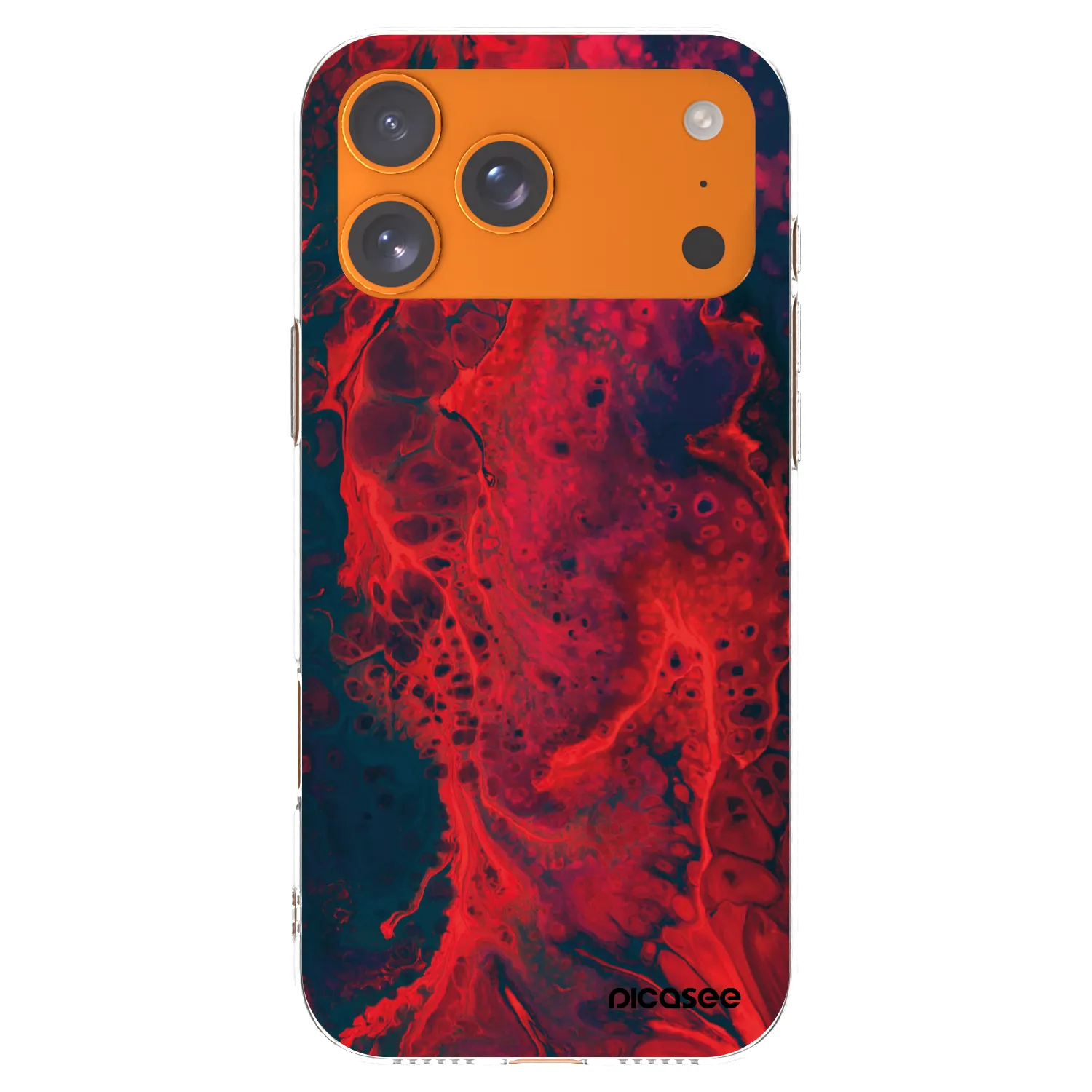 Picasee Apple iPhone 17 Pro Max Hülle - Transparentes Silikon - Organic red
