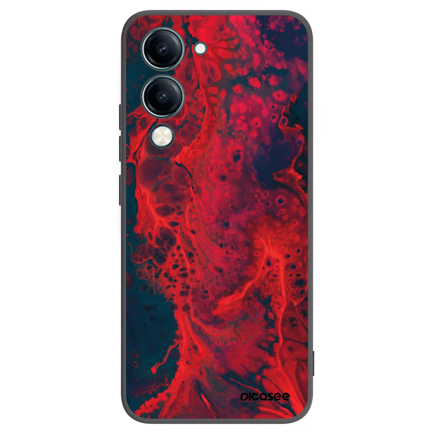 Picasee Vivo Y29s 5G Hülle - Schwarzes Silikon - Organic red