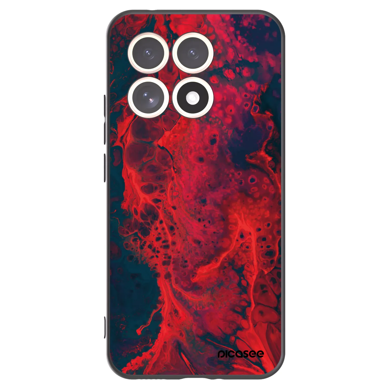 Picasee Xiaomi 15T Hülle - Schwarzes Silikon - Organic red