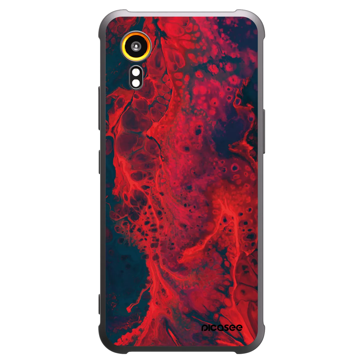 Picasee Samsung Galaxy Xcover 7 Hülle - Schwarzes Silikon - Organic red