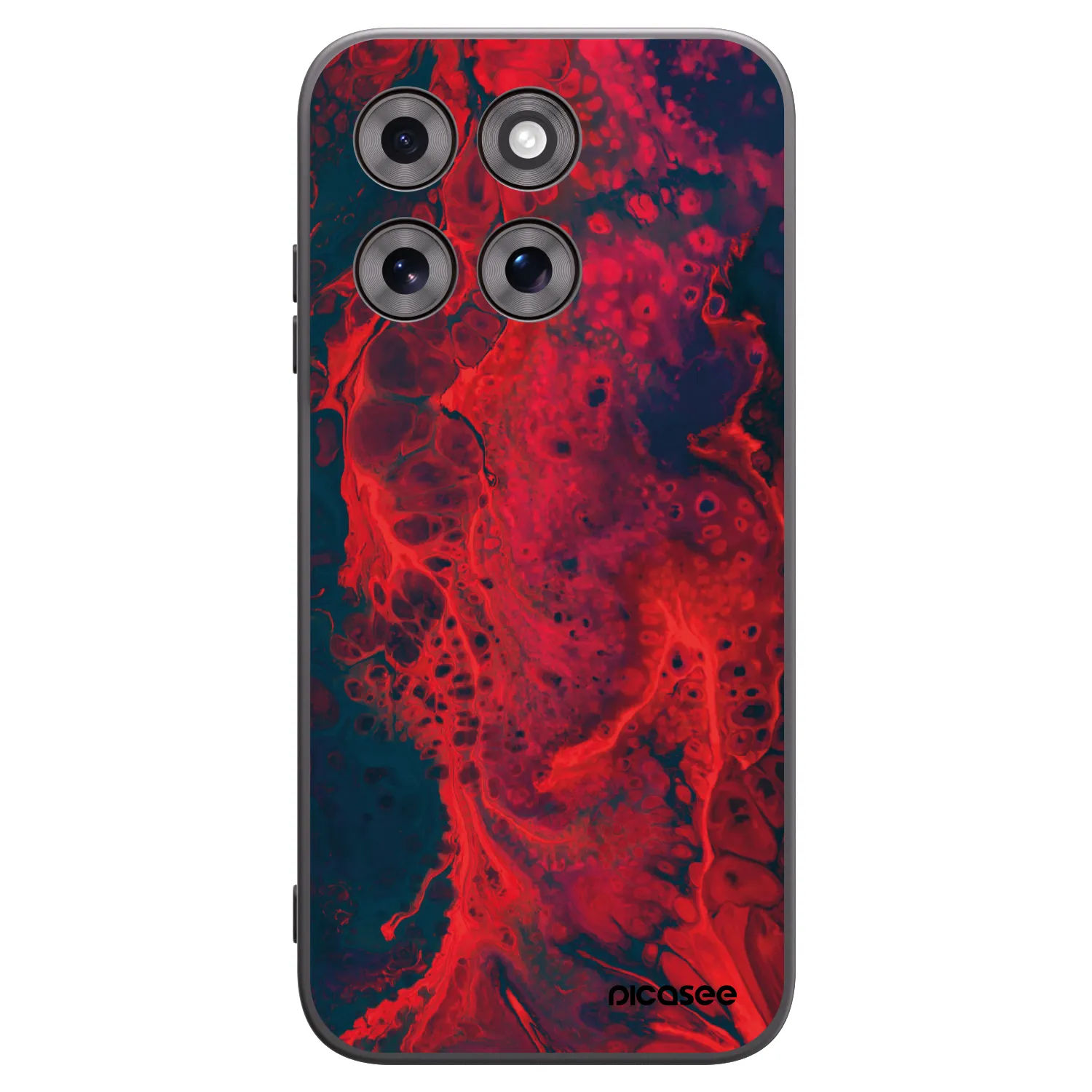 Picasee Motorola Moto G77 Hülle - Schwarzes Silikon - Organic red