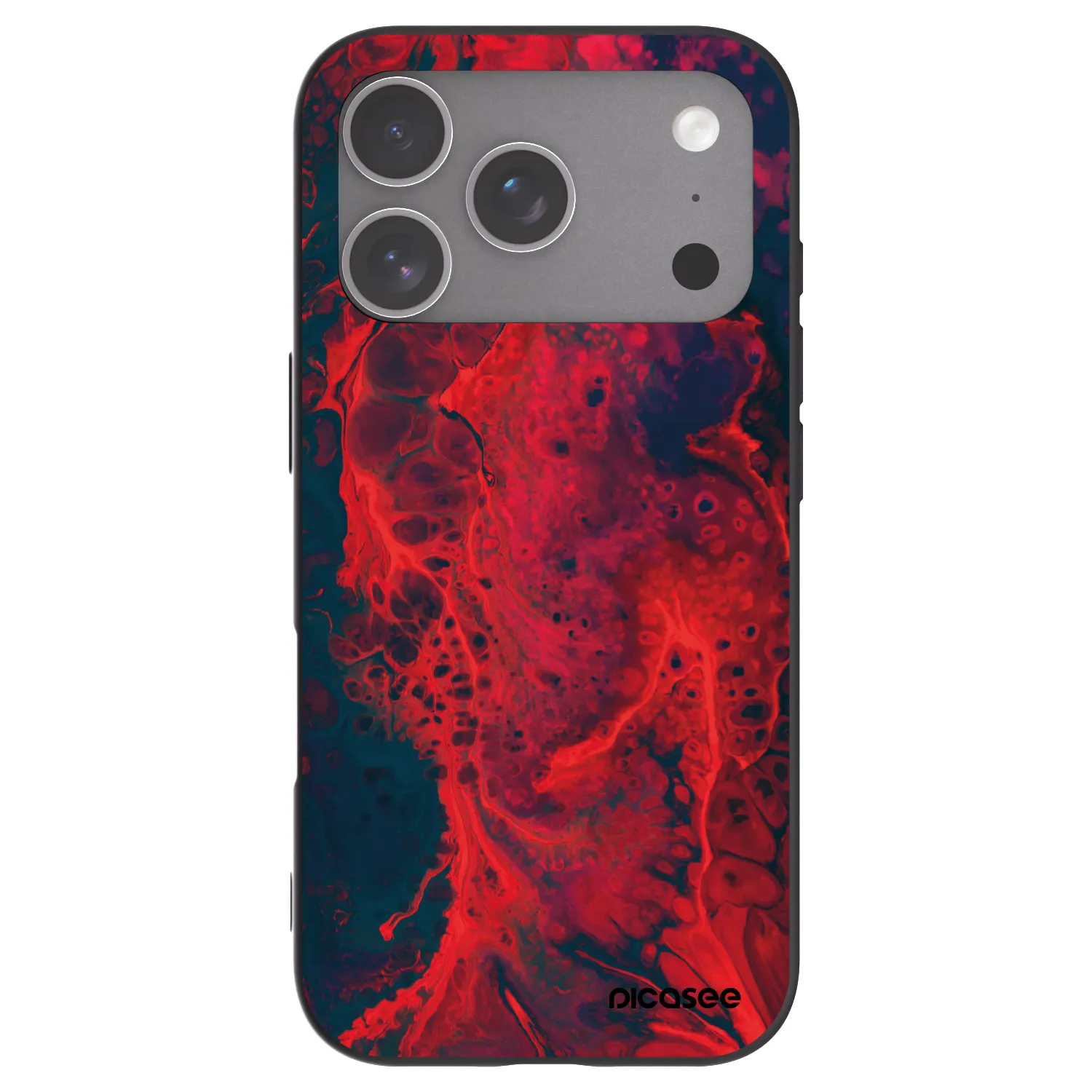 Picasee Apple iPhone 18 Pro Hülle - Schwarzes Silikon - Organic red