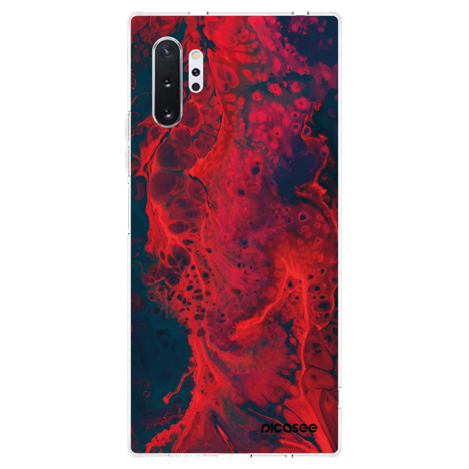 Picasee Samsung Galaxy Note 10+ N975F Hülle - Transparentes Silikon - Organic red