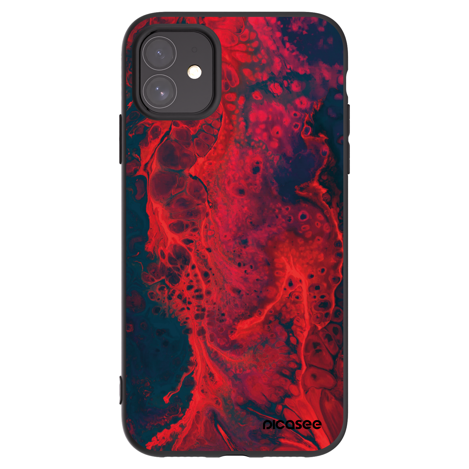 Picasee Apple iPhone 11 Hülle - Schwarzes Silikon - Organic red
