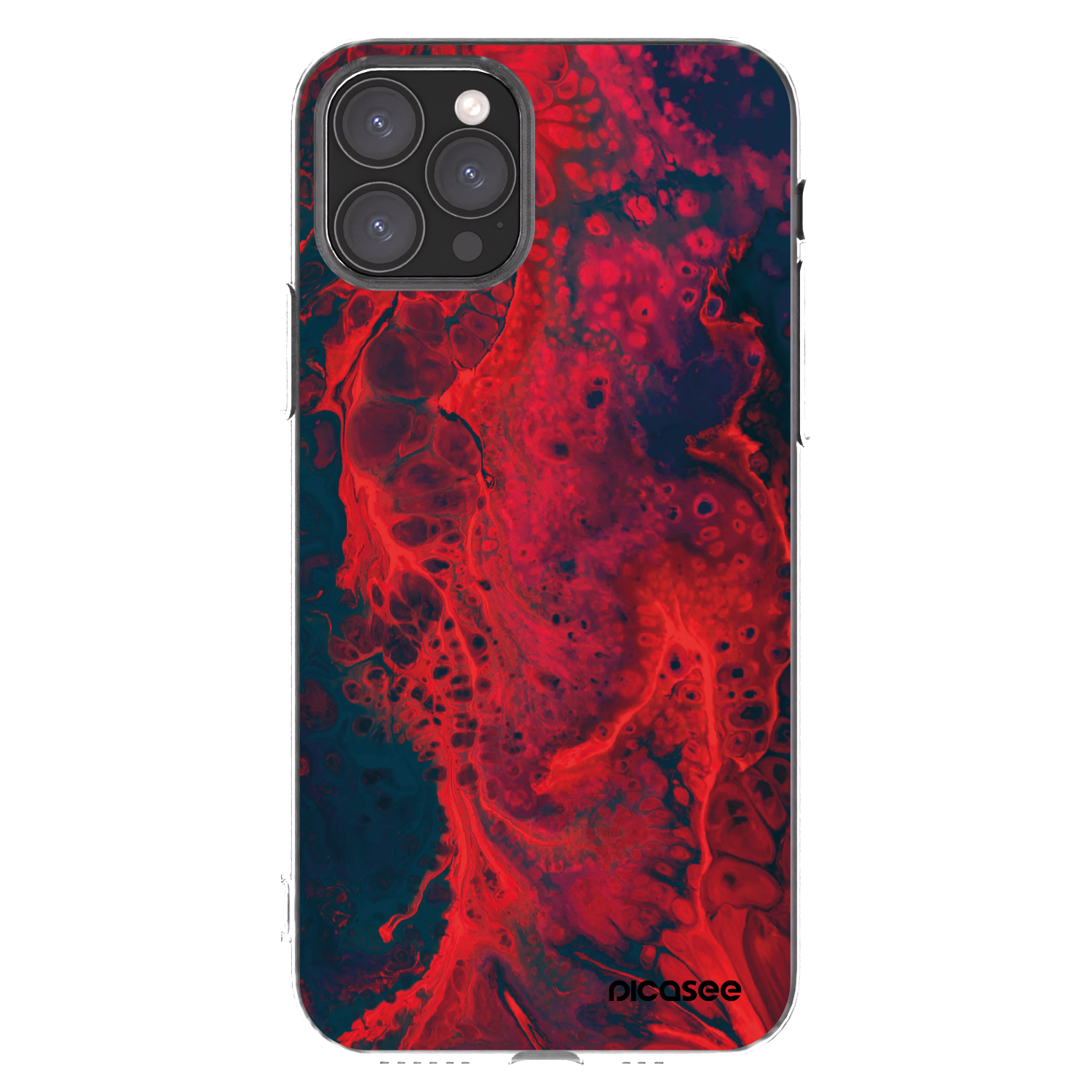 Picasee Apple iPhone 11 Pro Hülle - Transparentes Silikon - Organic red