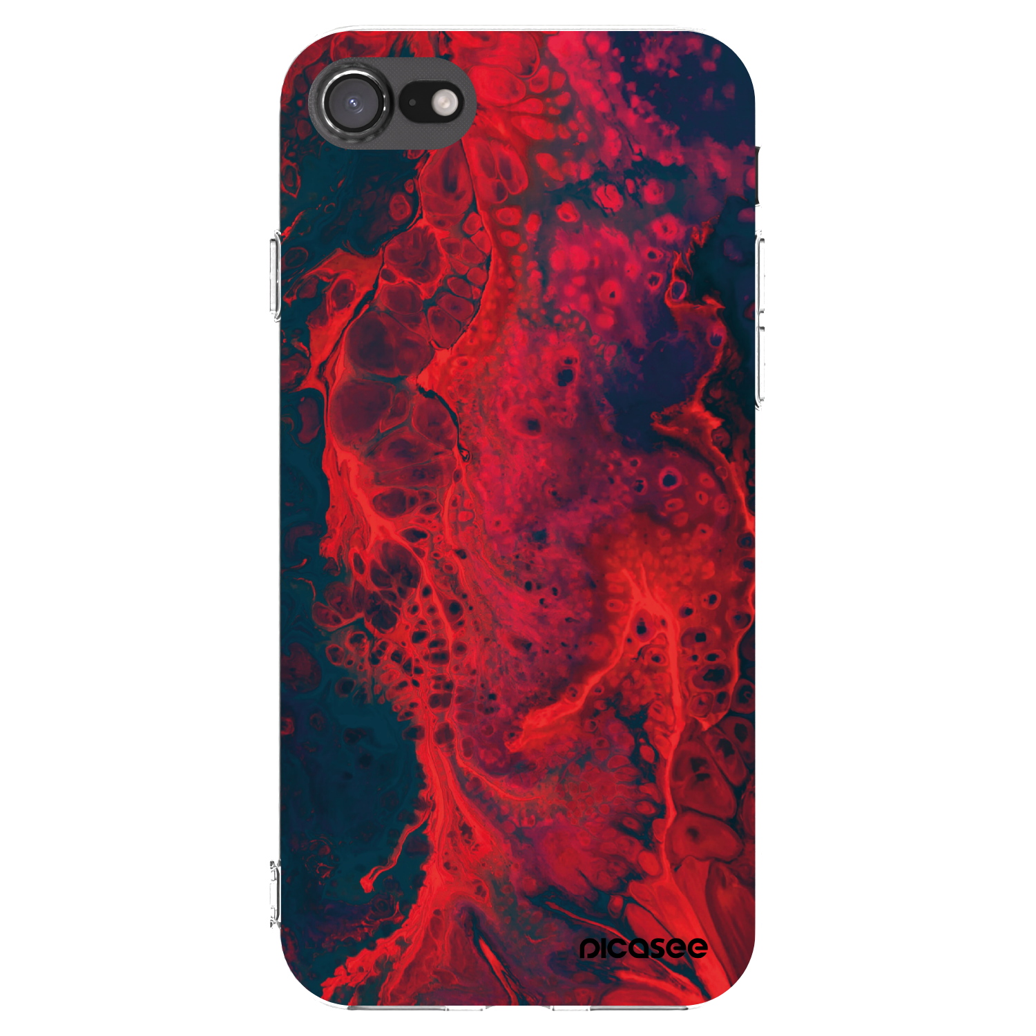 Picasee Apple iPhone 8 Hülle - Transparentes Silikon - Organic red