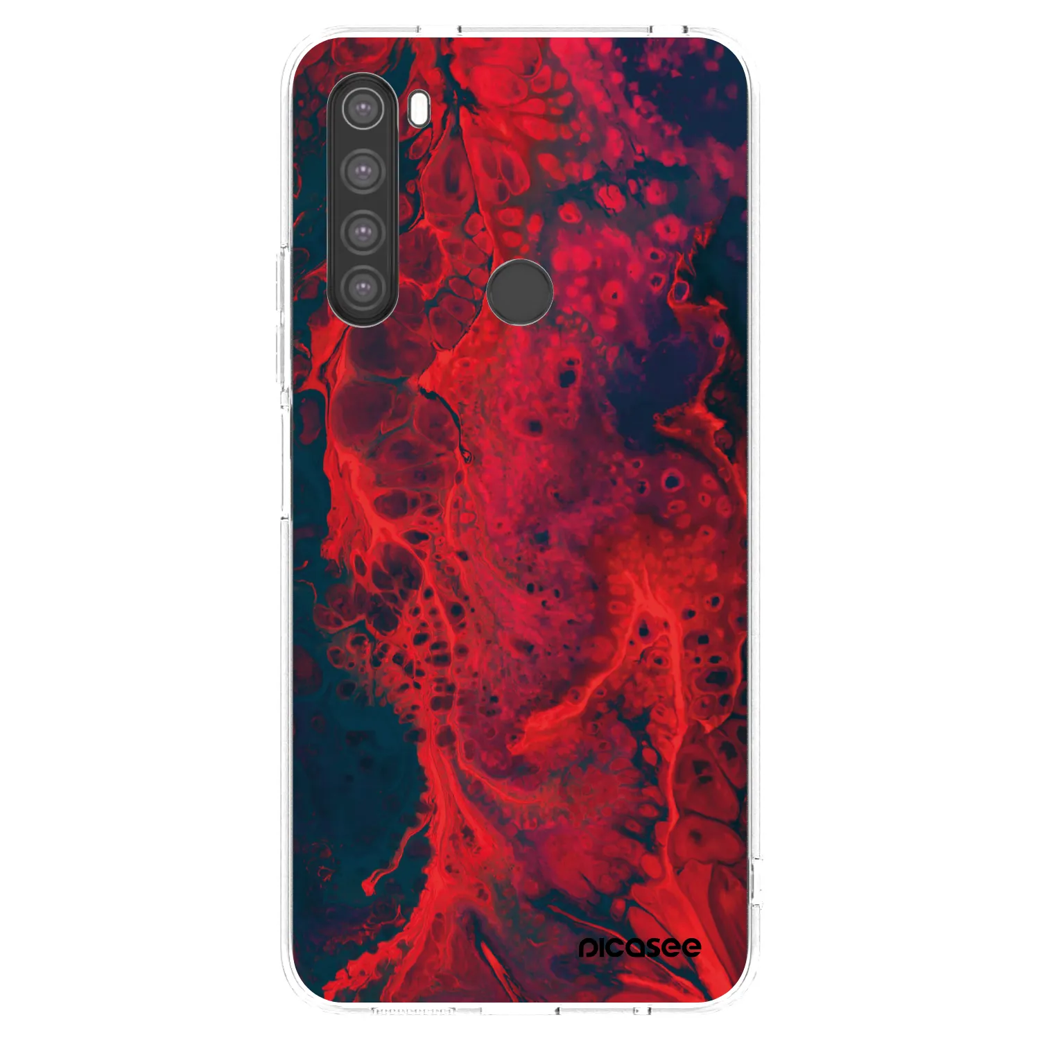 Picasee Xiaomi Redmi Note 8 Hülle - Transparentes Silikon - Organic red
