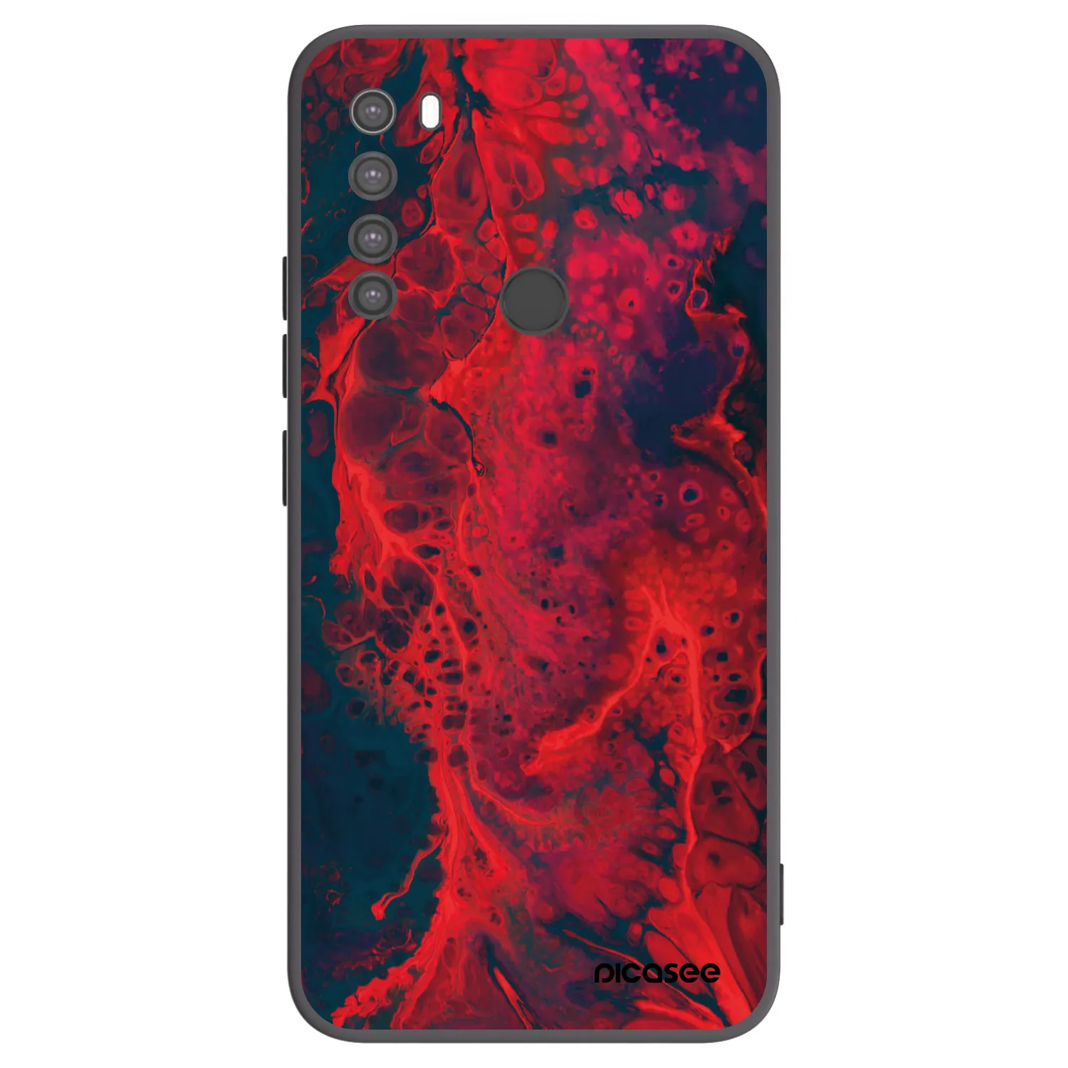 Picasee Xiaomi Redmi Note 8 Hülle - Schwarzes Silikon - Organic red