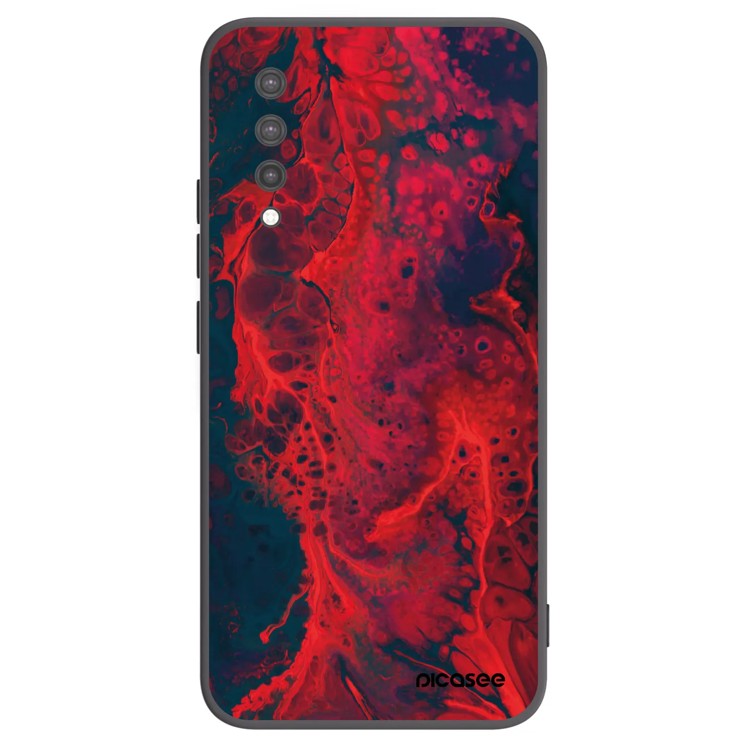Picasee Xiaomi Mi 9 Lite Hülle - Schwarzes Silikon - Organic red