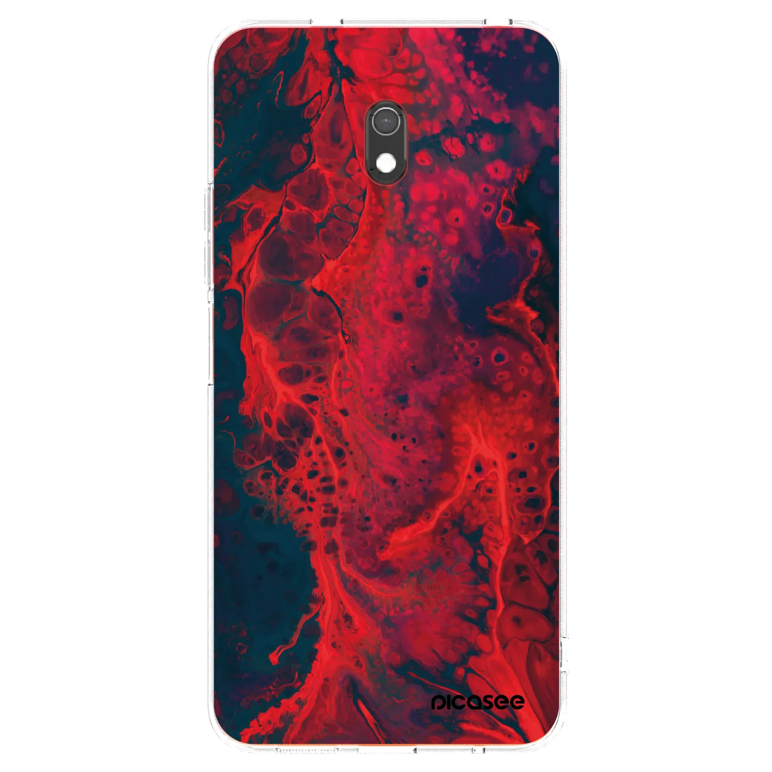 Picasee Xiaomi Redmi 8A Hülle - Transparentes Silikon - Organic red