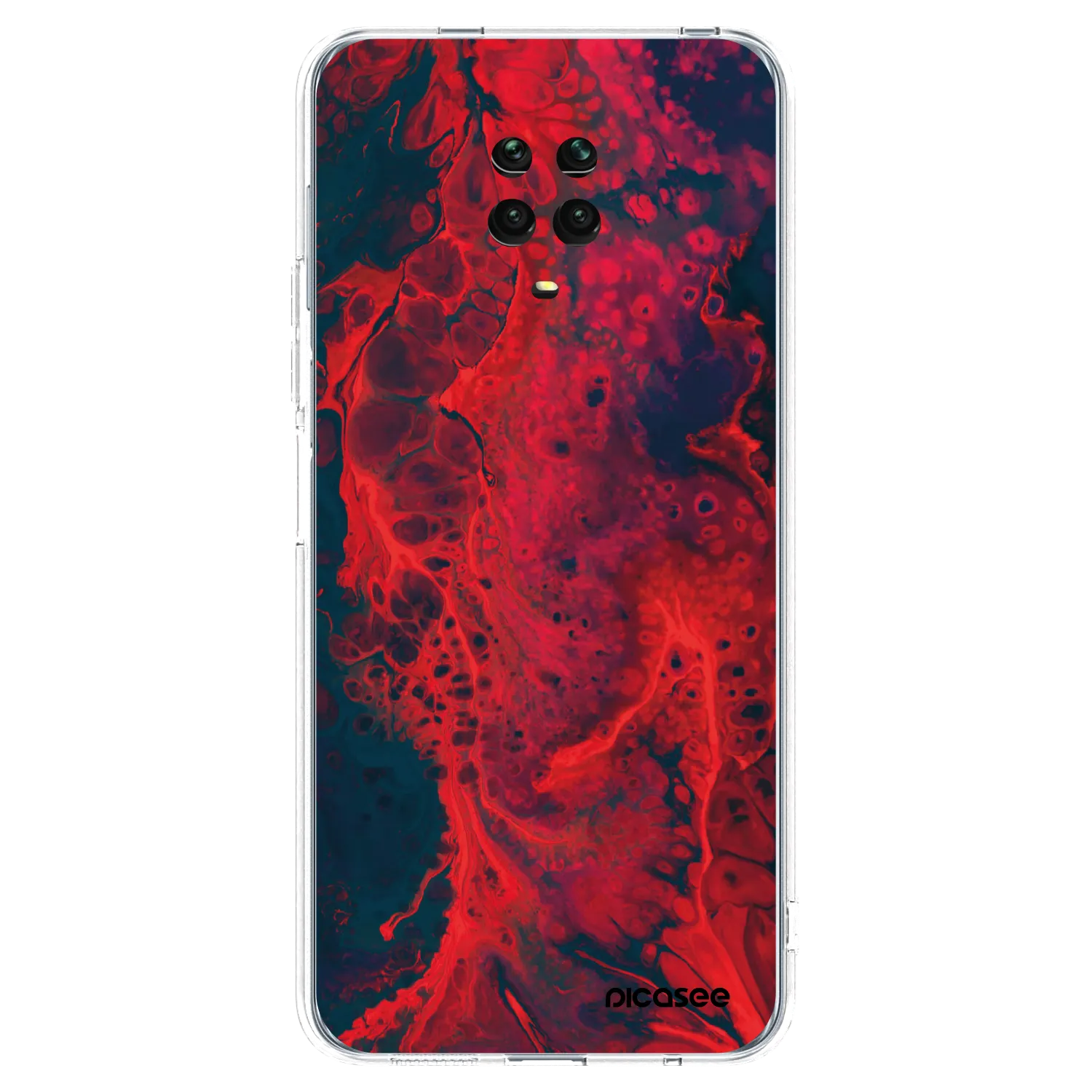 Picasee Xiaomi Redmi Note 9 Pro Hülle - Transparentes Silikon - Organic red