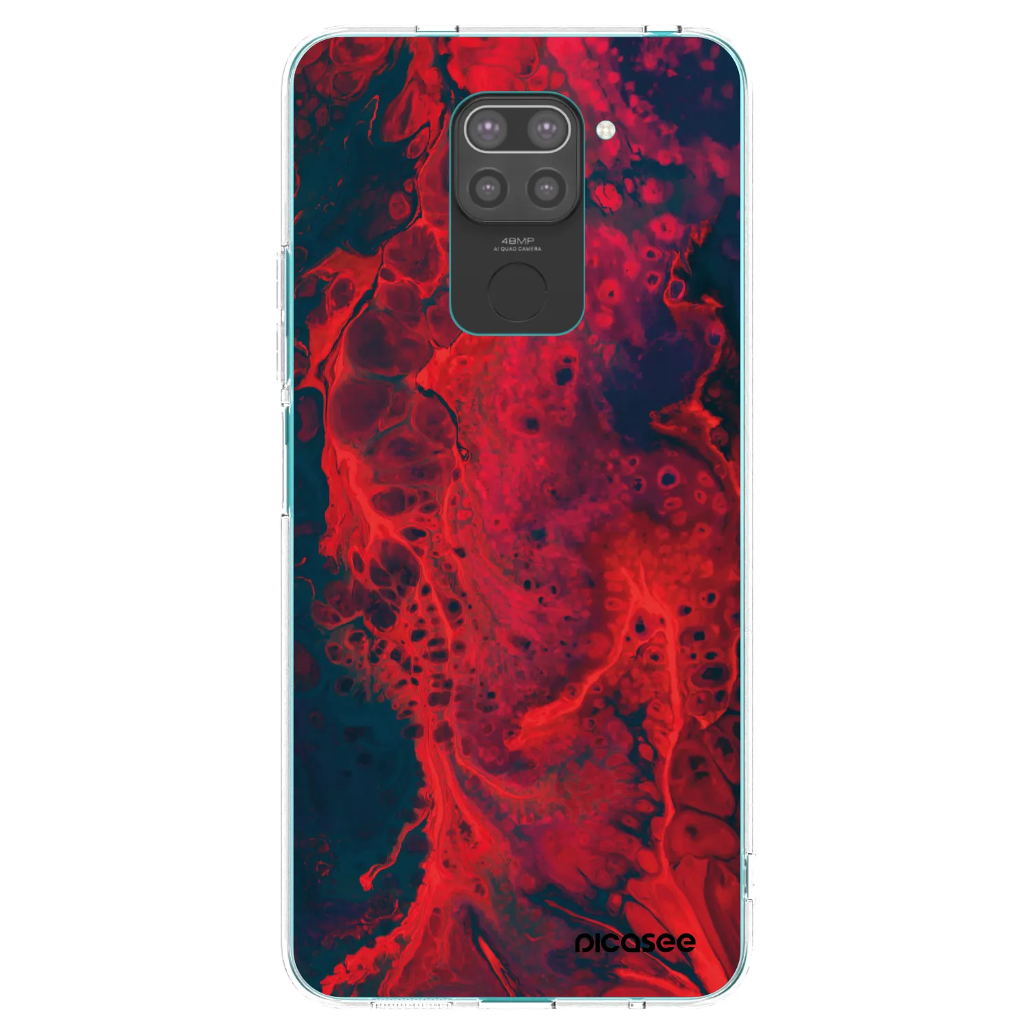 Picasee Xiaomi Redmi Note 9 Hülle - Schwarzes Silikon - Organic red