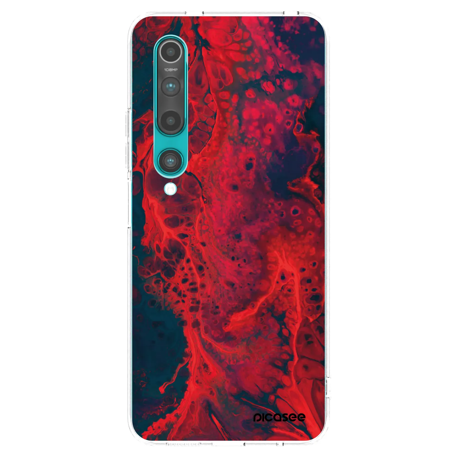 Picasee Xiaomi Mi 10 Hülle - Transparentes Silikon - Organic red