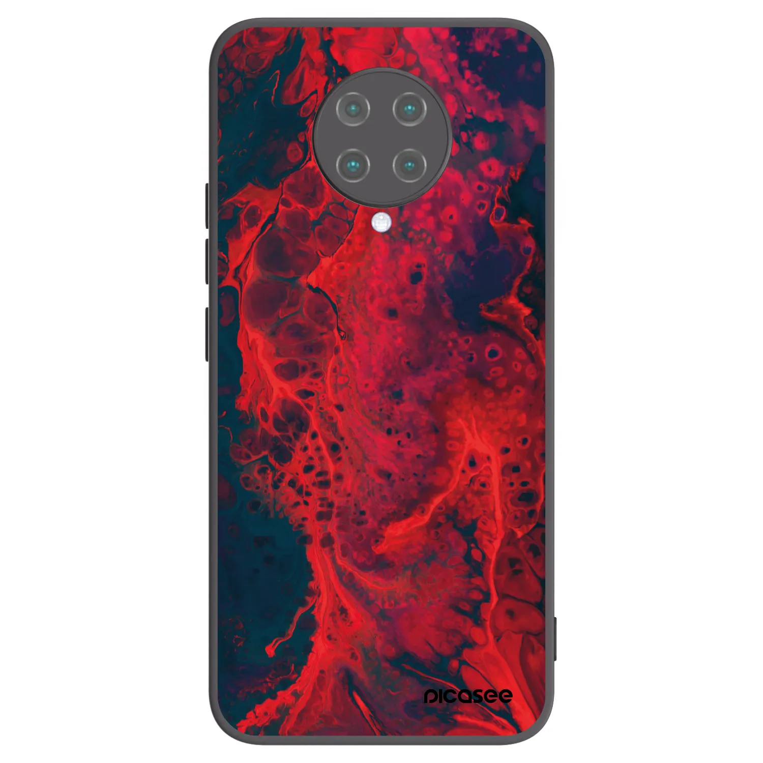 Picasee Xiaomi Poco F2 Pro Hülle - Schwarzes Silikon - Organic red