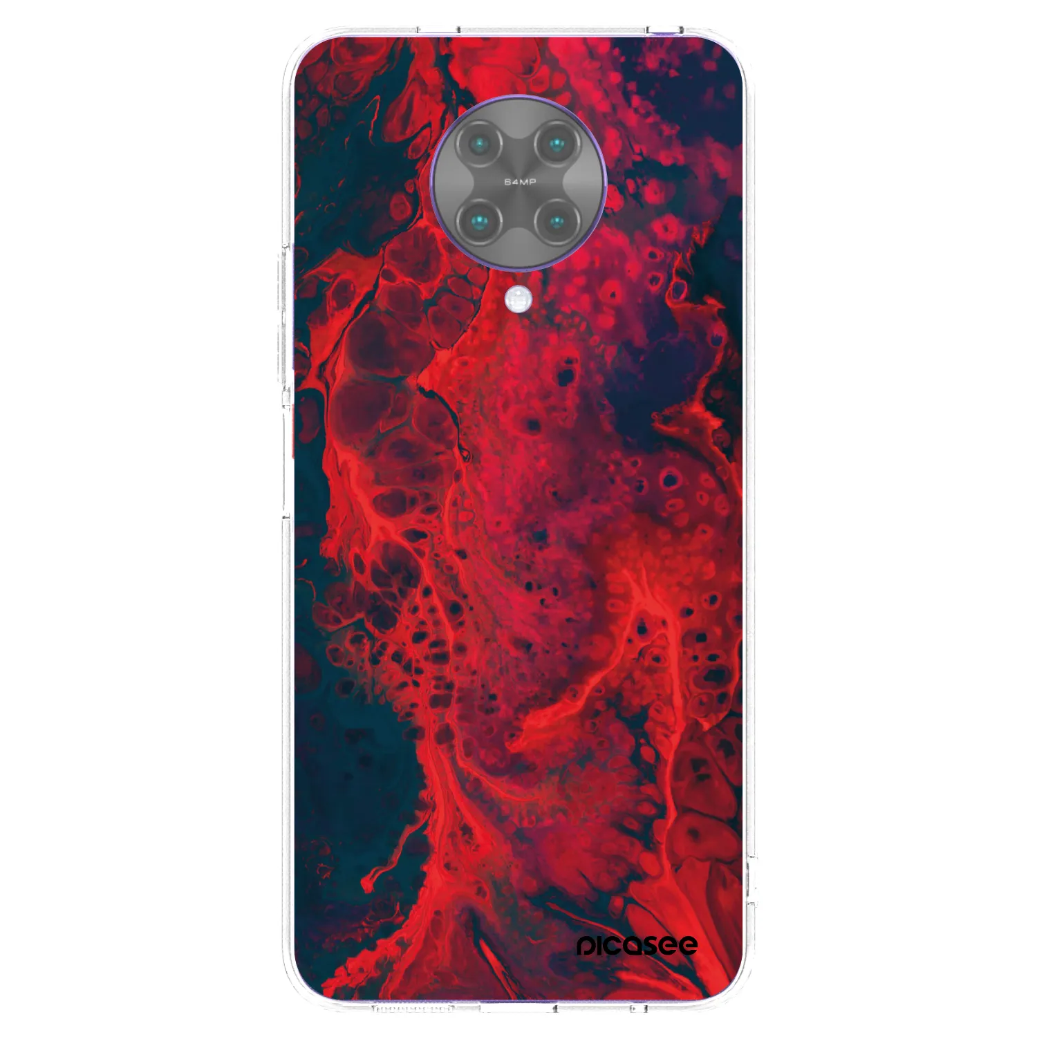 Picasee Xiaomi Poco F2 Pro Hülle - Transparentes Silikon - Organic red