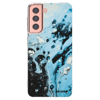Picasee Samsung Galaxy S21 5G G991B Hülle - Transparentes Silikon - Organic blue