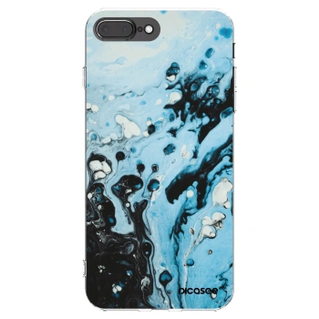 Picasee Apple iPhone 7 Plus Hülle - Transparentes Silikon - Organic blue