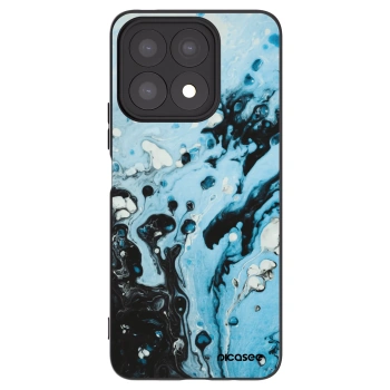 Picasee Honor X8a Hülle - Schwarzes Silikon - Organic blue