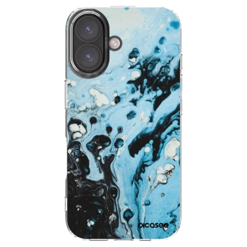 Picasee Apple iPhone 16 Hülle - Transparentes Silikon - Organic blue