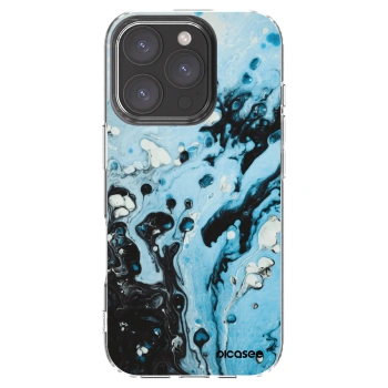 Picasee Apple iPhone 16 Pro Hülle - Transparentes Silikon - Organic blue