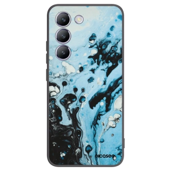 Picasee Vivo V40 SE 5G Hülle - Schwarzes Silikon - Organic blue