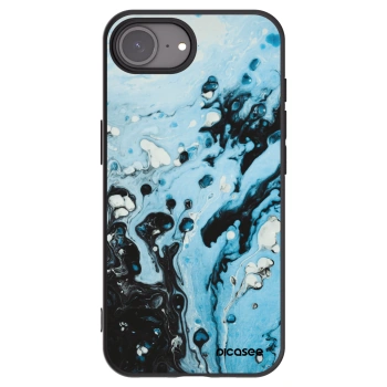 Picasee Apple iPhone 16e Hülle - Schwarzes Silikon - Organic blue