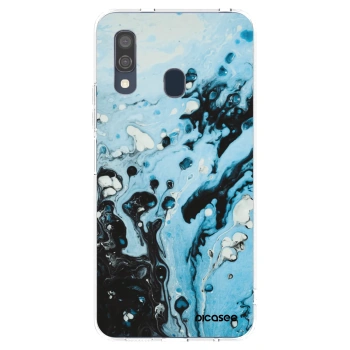Picasee Samsung Galaxy A40 A405F Hülle - Transparentes Silikon - Organic blue