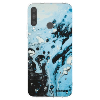 Picasee Huawei P40 Lite E Hülle - Transparentes Silikon - Organic blue