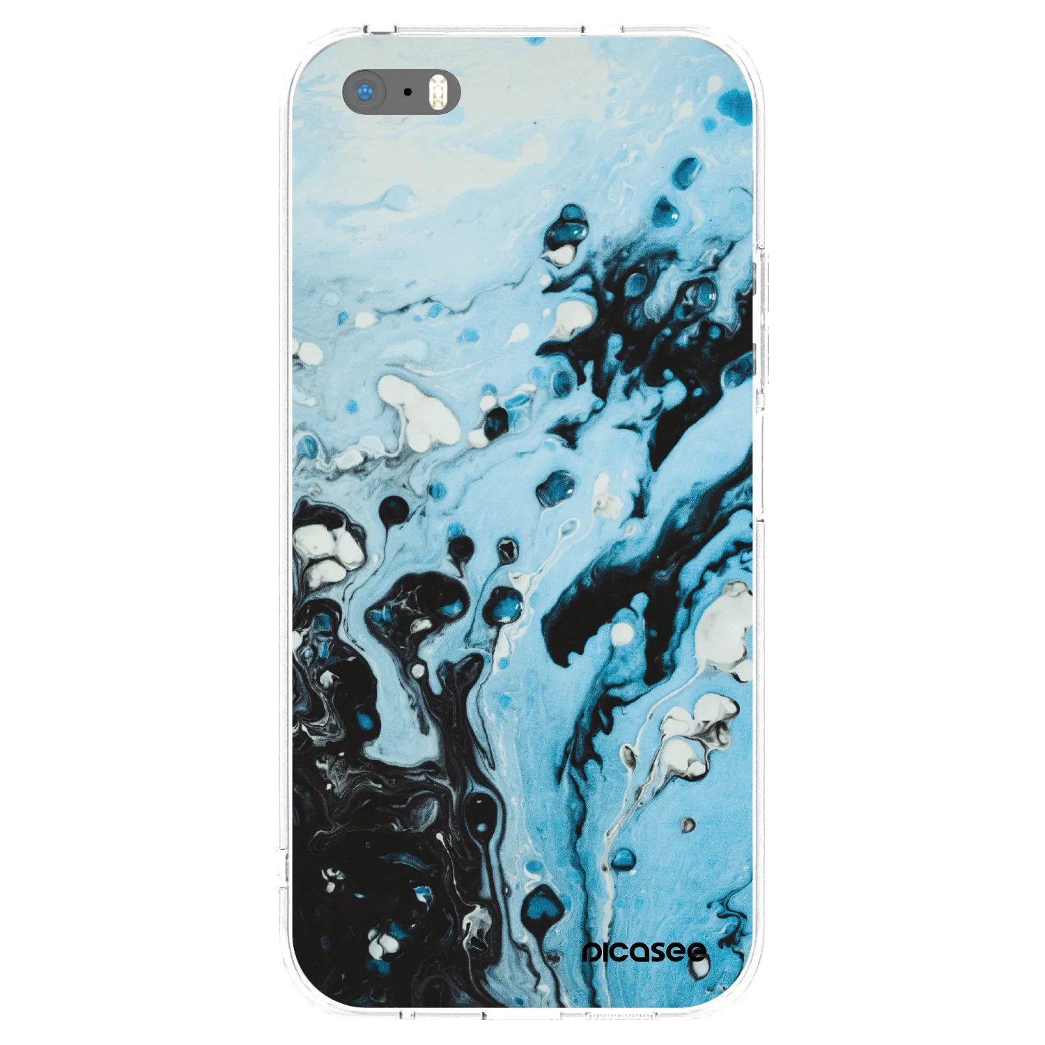 Picasee Apple iPhone 5/5S/SE Hülle - Transparentes Silikon - Organic blue