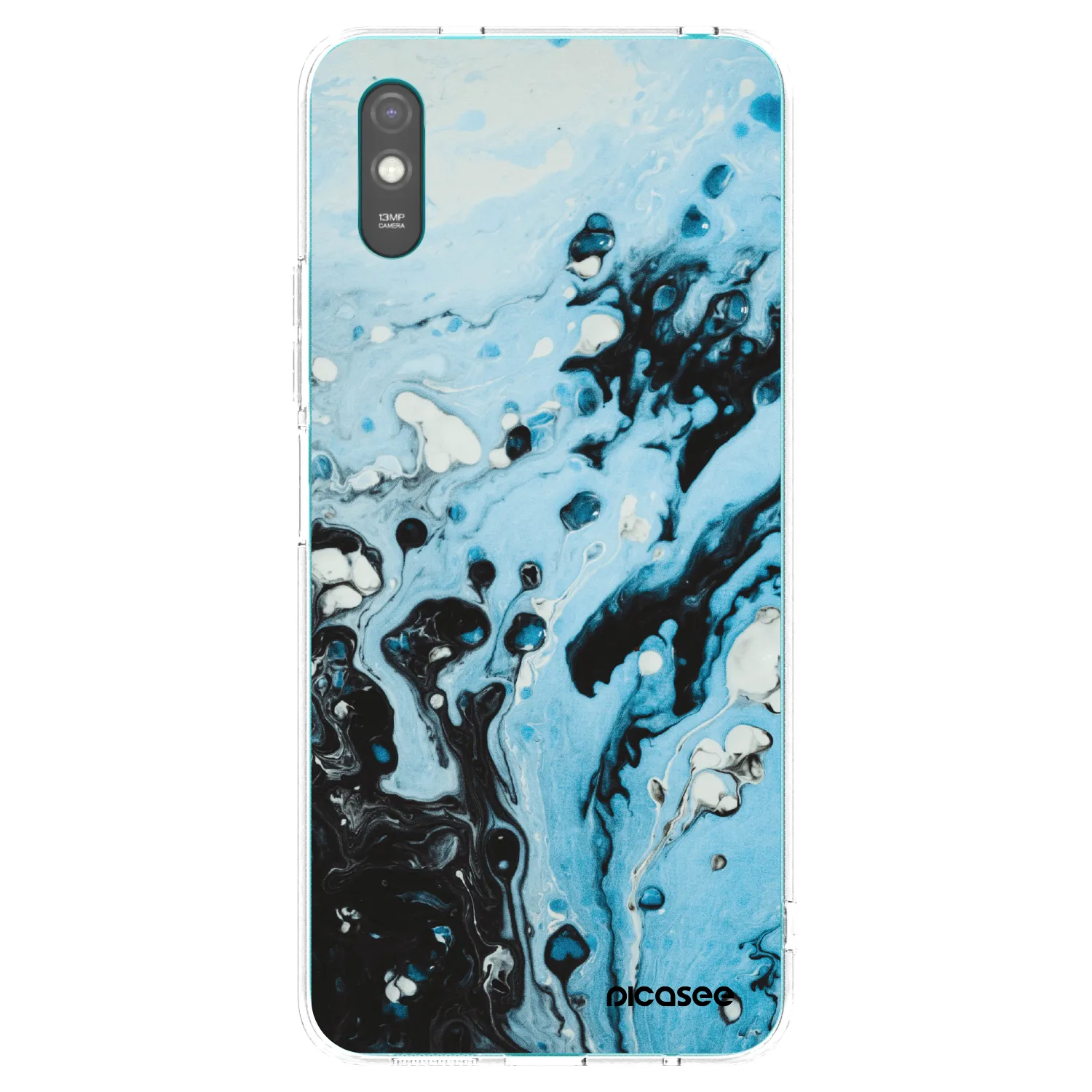 Picasee Xiaomi Redmi 9A Hülle - Transparentes Silikon - Organic blue