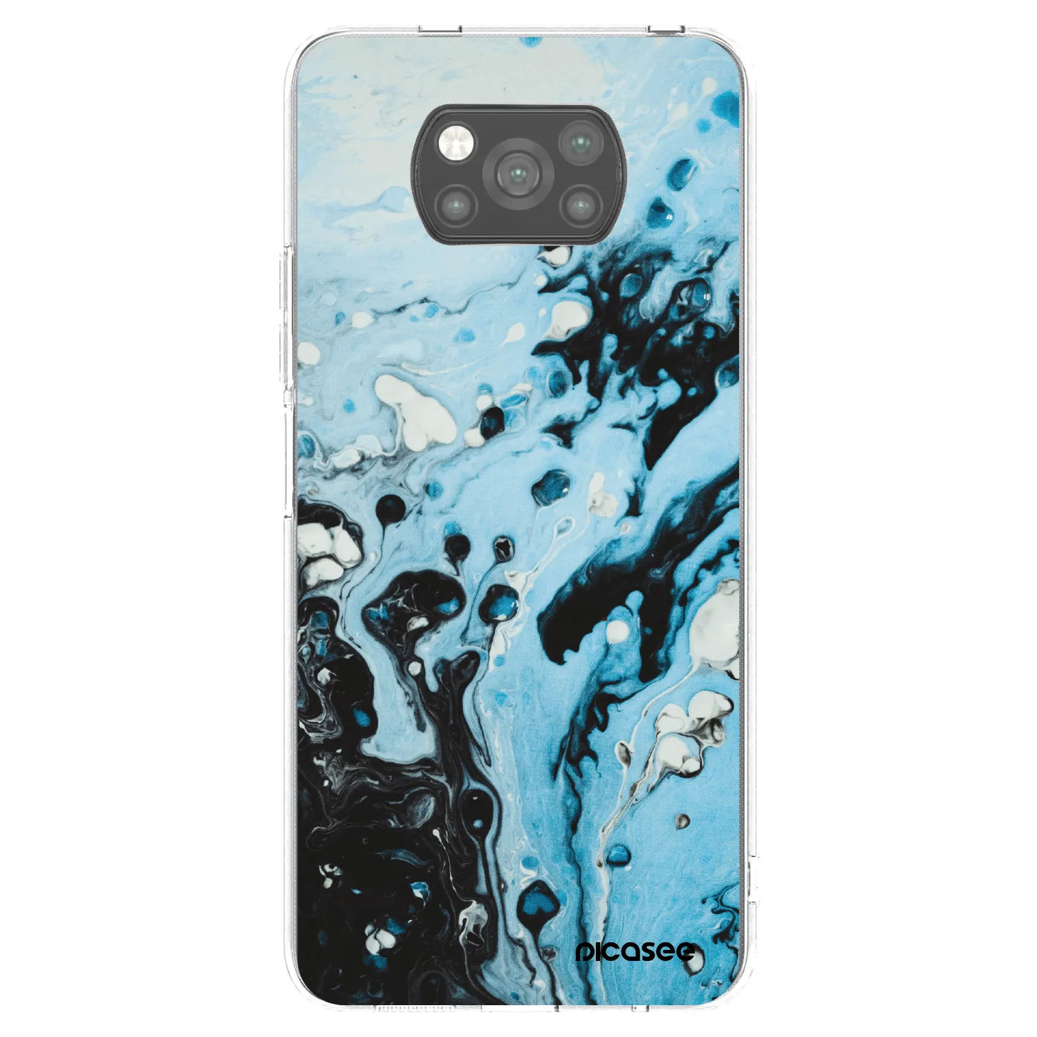 Picasee Xiaomi Poco X3 Hülle - Schwarzes Silikon - Organic blue