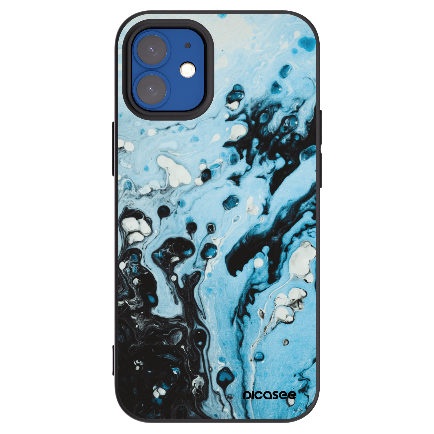 Picasee Apple iPhone 12 mini Hülle - Schwarzes Silikon - Organic blue