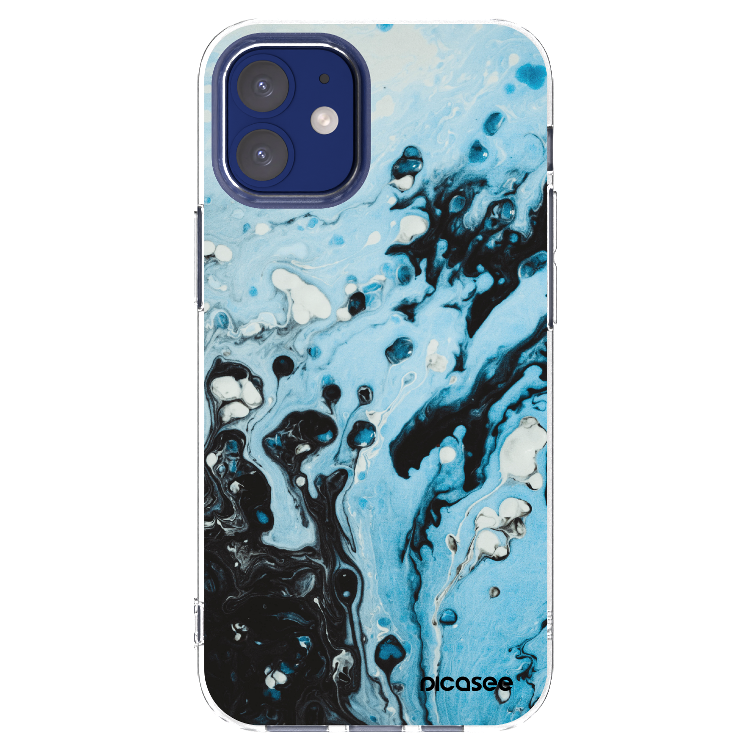 Picasee Apple iPhone 12 mini Hülle - Transparentes Silikon - Organic blue