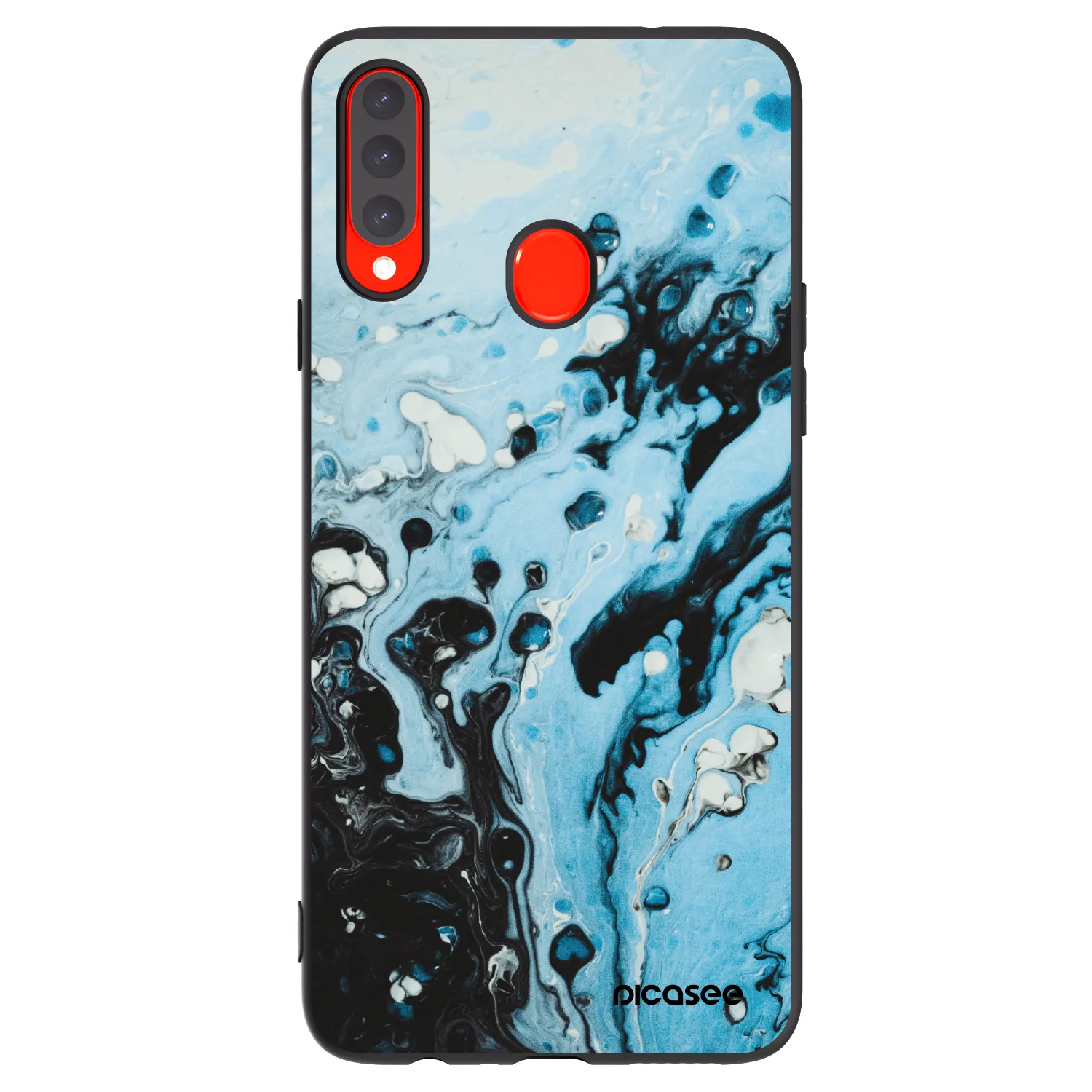 Picasee Samsung Galaxy A20s Hülle - Schwarzes Silikon - Organic blue