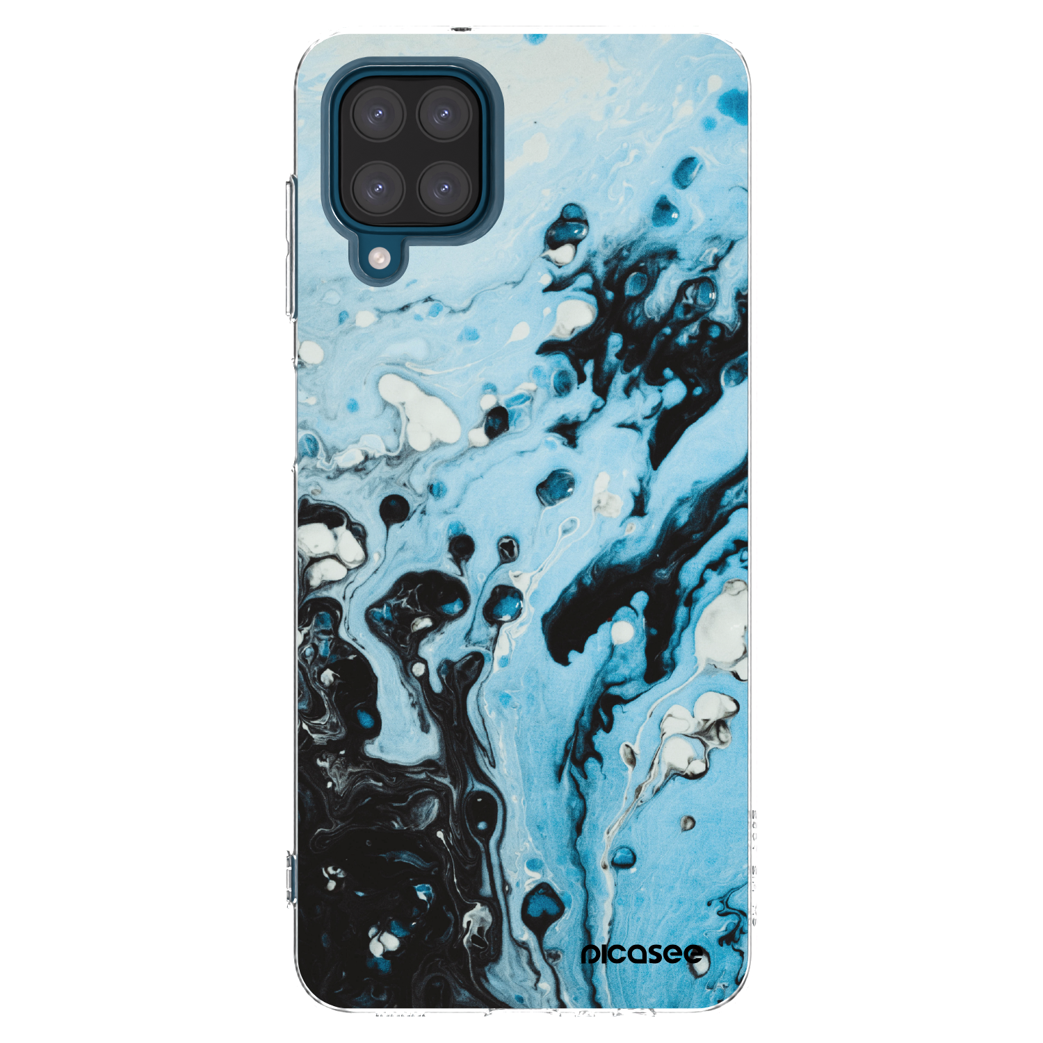 Picasee Samsung Galaxy A12 A125F Hülle - Transparentes Silikon - Organic blue