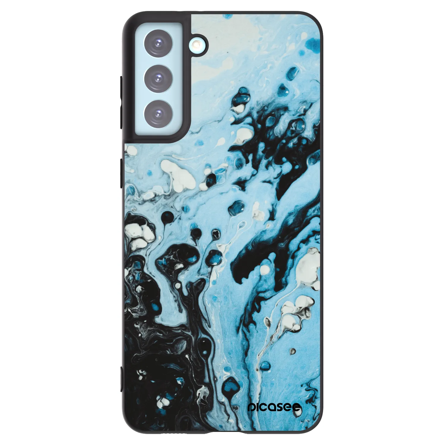 Picasee Samsung Galaxy S21+ 5G G996F Hülle - Schwarzes Silikon - Organic blue