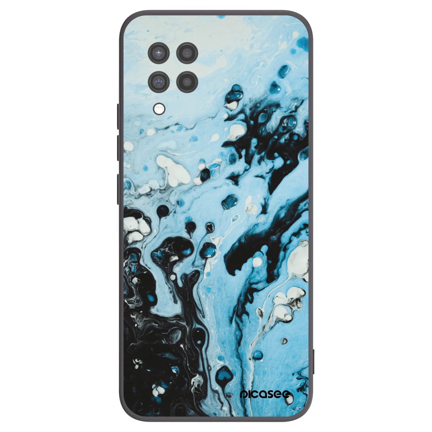 Picasee Samsung Galaxy A42 A426B Hülle - Schwarzes Silikon - Organic blue