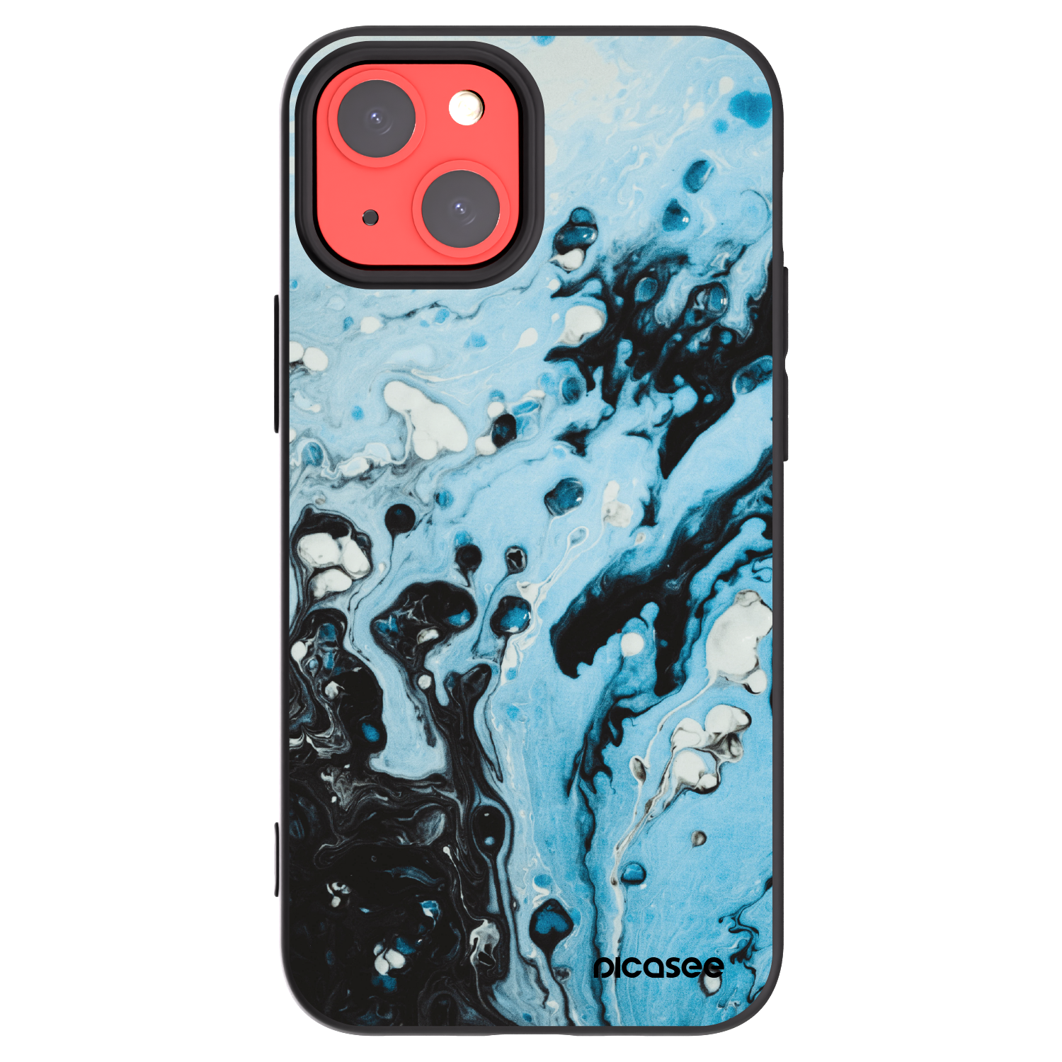 Picasee Apple iPhone 13 mini Hülle - Schwarzes Silikon - Organic blue