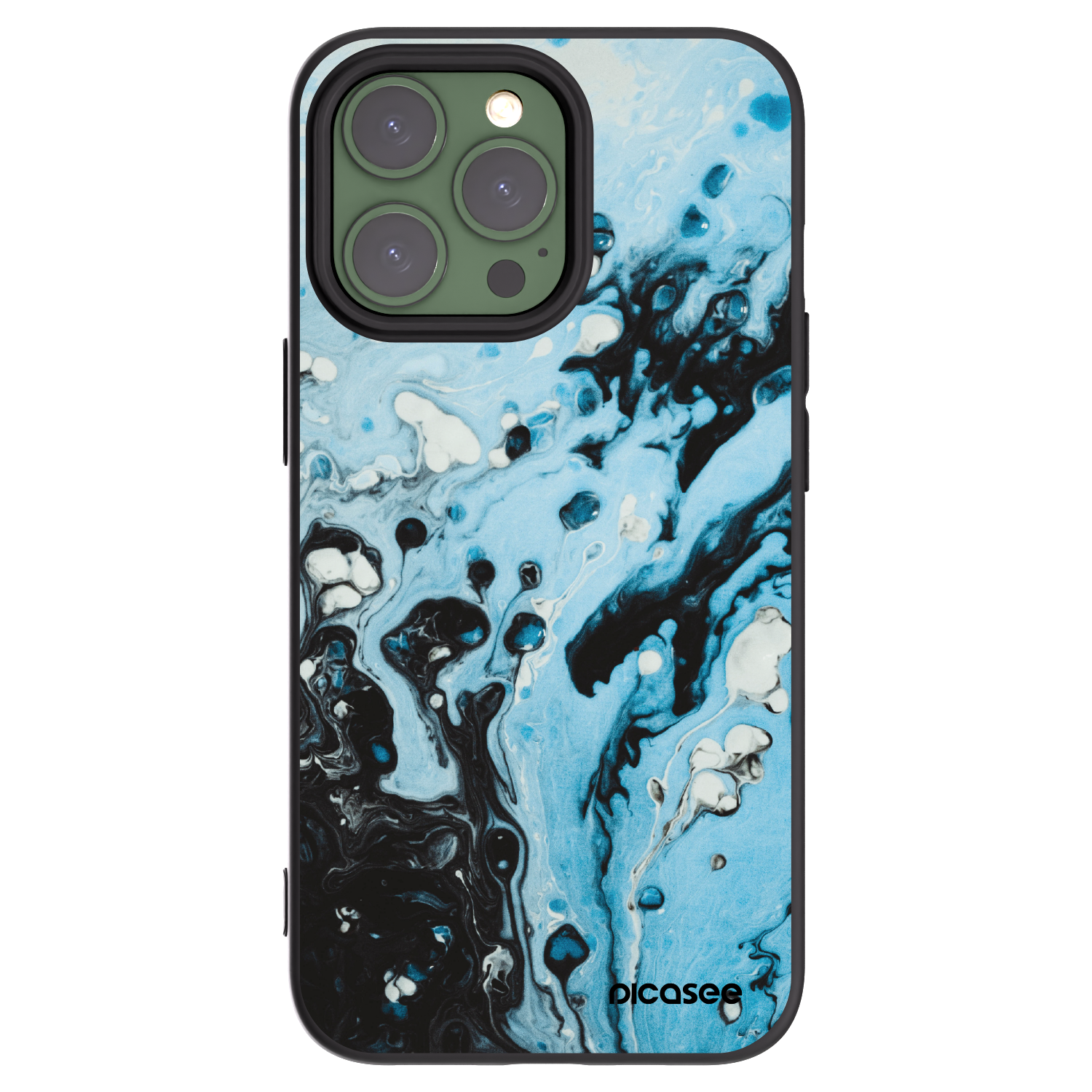 Picasee Apple iPhone 13 Pro Hülle - Schwarzes Silikon - Organic blue