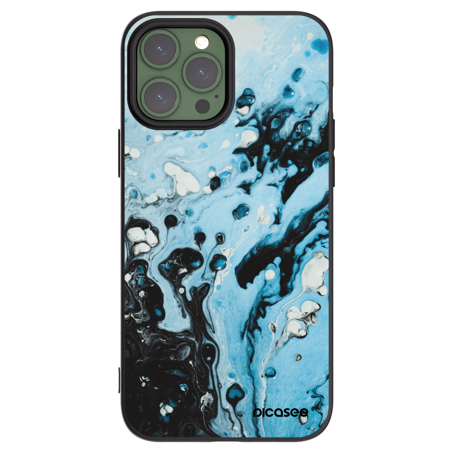 Picasee Apple iPhone 13 Pro Max Hülle - Schwarzes Silikon - Organic blue