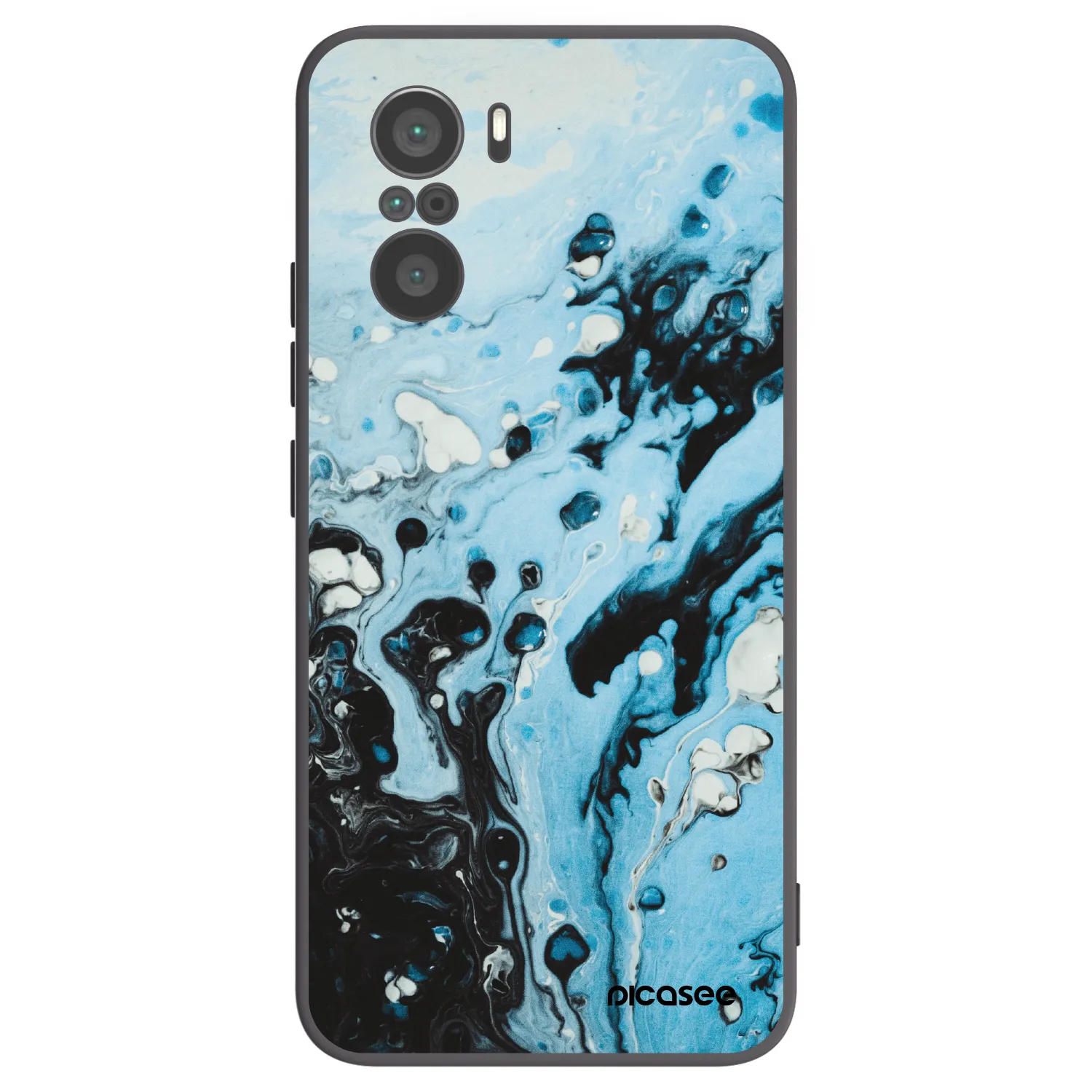 Picasee Xiaomi Poco F3 Hülle - Schwarzes Silikon - Organic blue