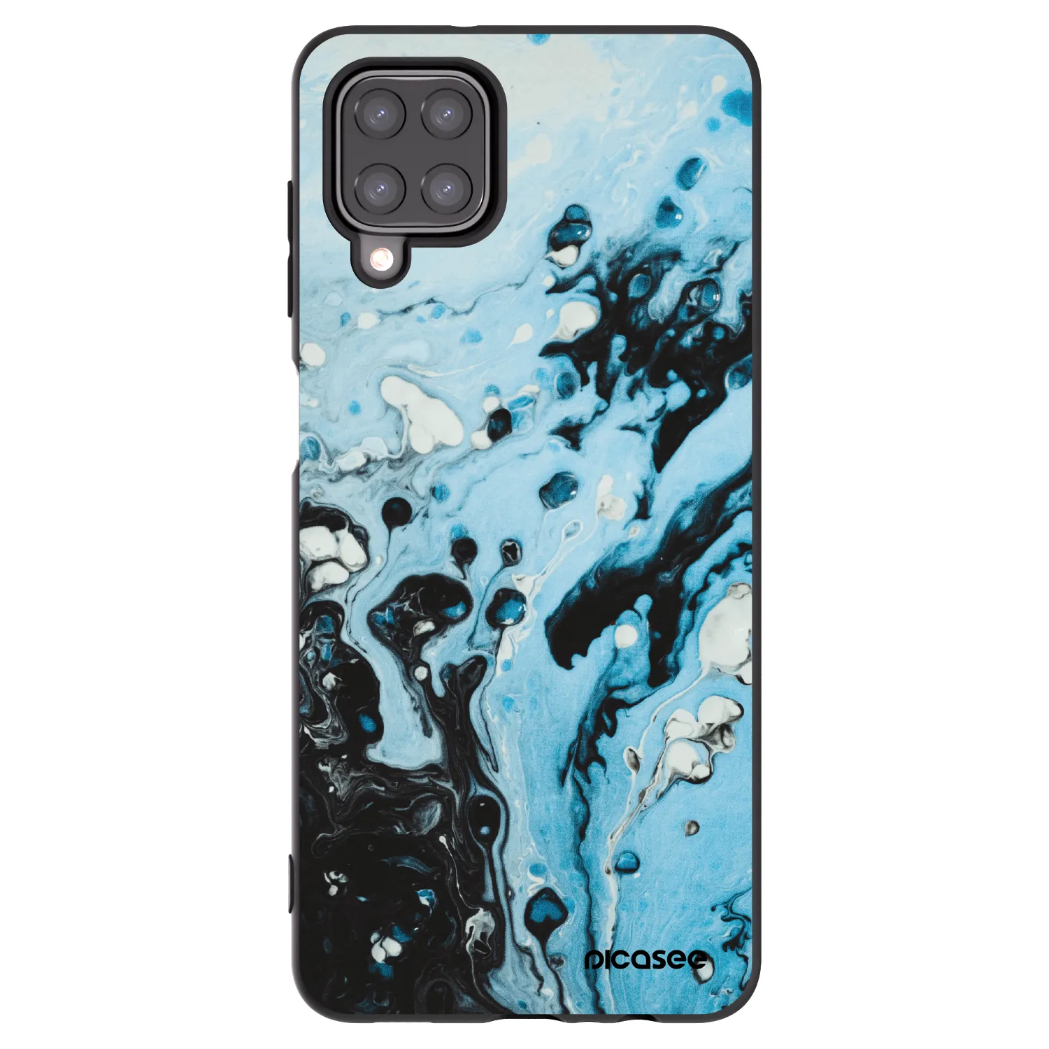 Picasee Samsung Galaxy M12 M127F Hülle - Schwarzes Silikon - Organic blue