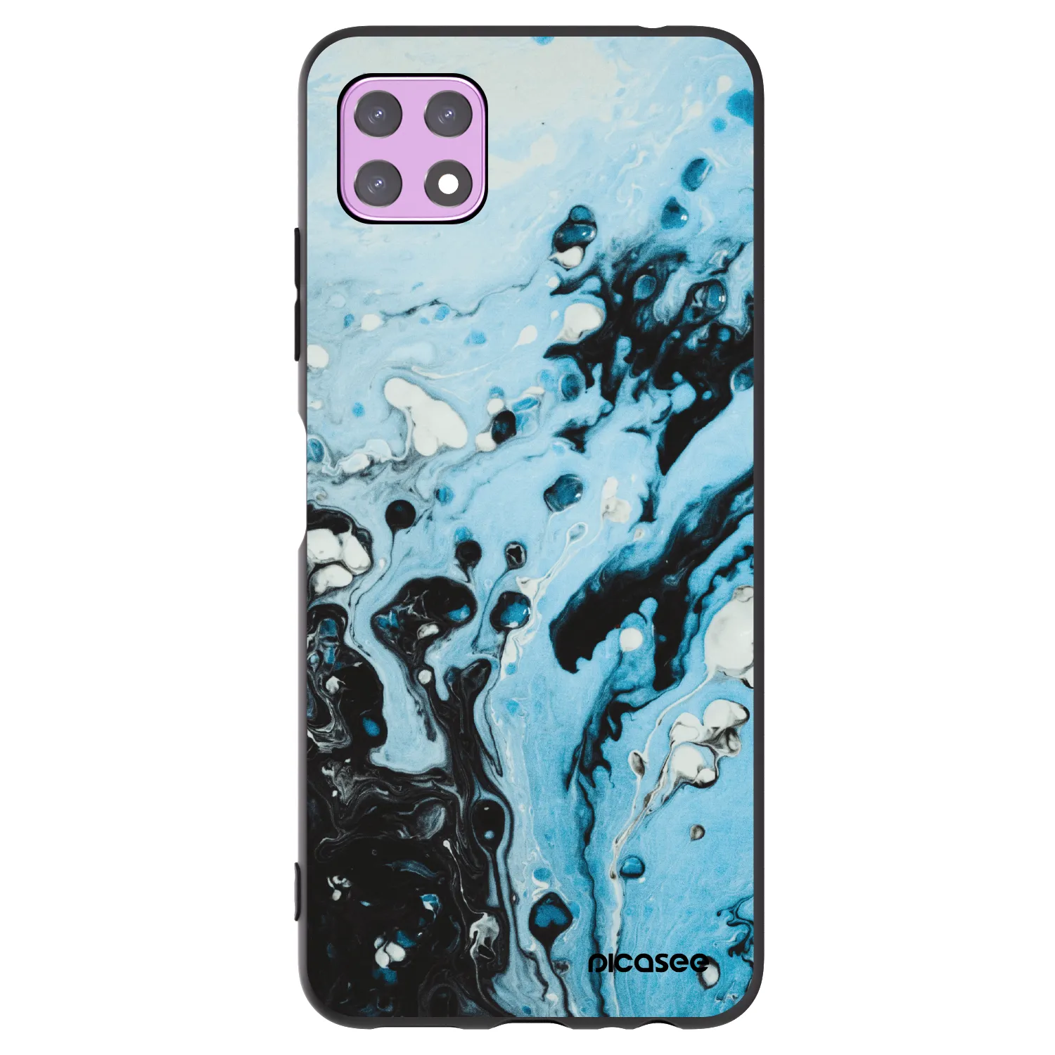 Picasee Samsung Galaxy A22 A226B 5G Hülle - Schwarzes Silikon - Organic blue