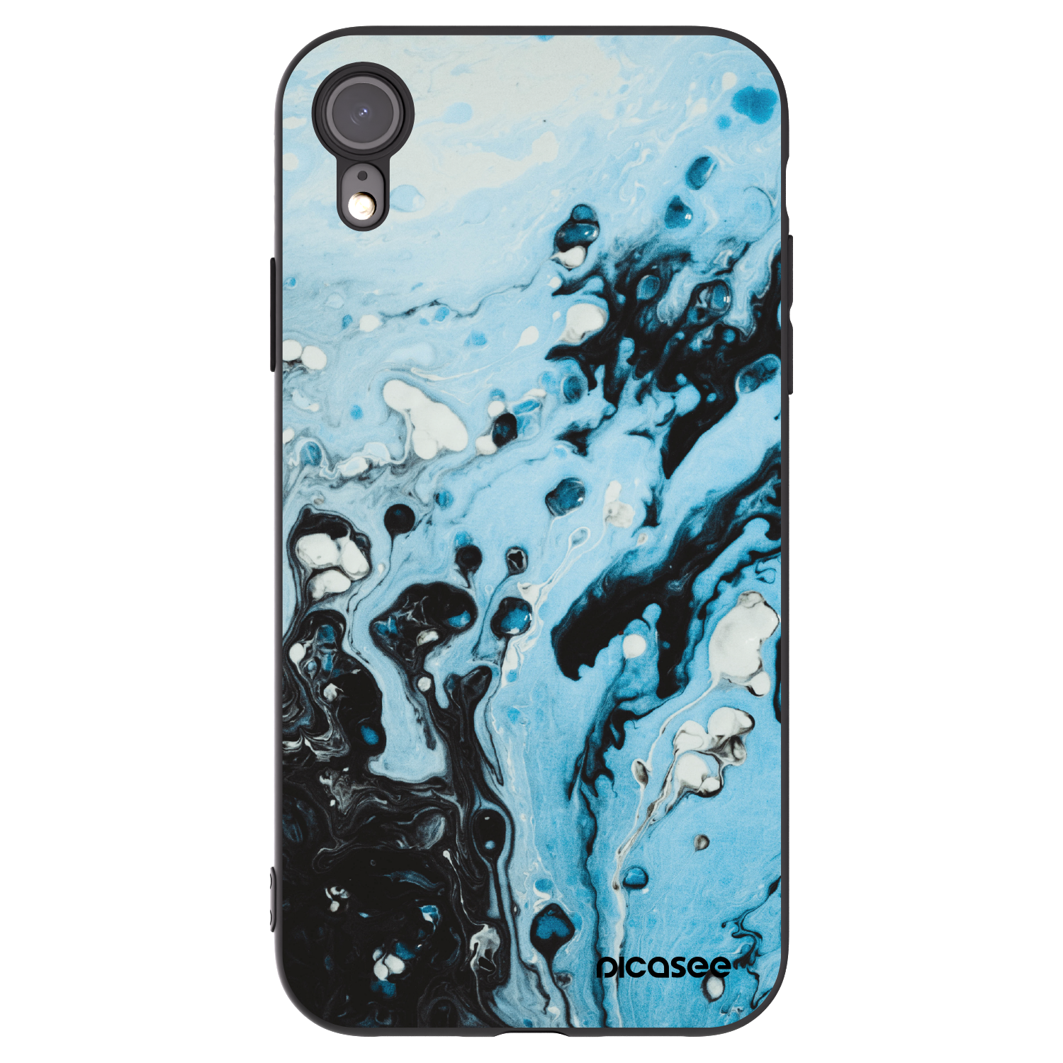 Picasee Apple iPhone XR Hülle - Schwarzes Silikon - Organic blue