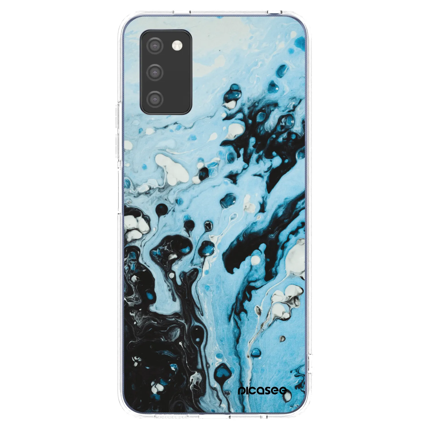 Picasee Samsung Galaxy A02s A025G Hülle - Transparentes Silikon - Organic blue