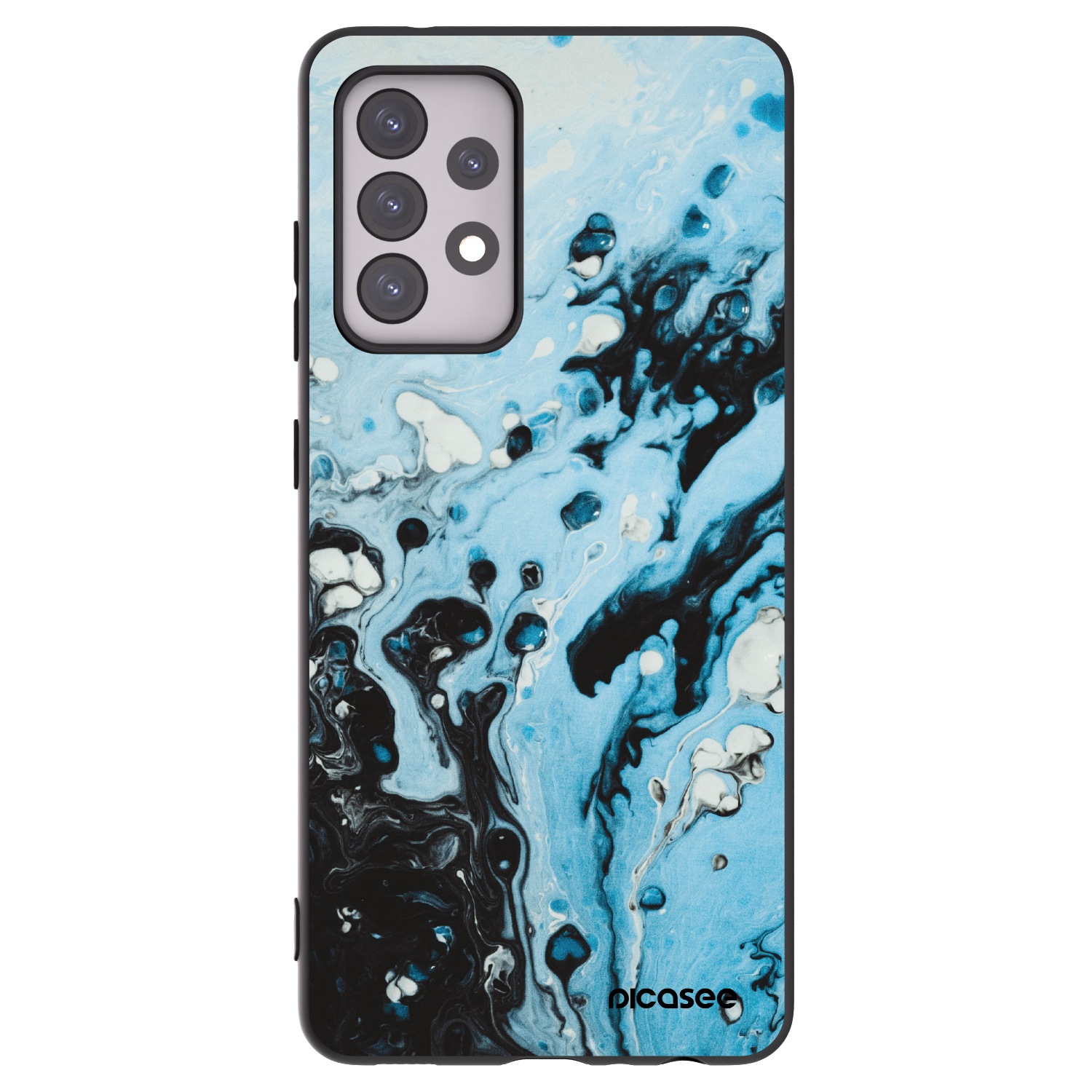 Picasee Samsung Galaxy A52s 5G A528B Hülle - Schwarzes Silikon - Organic blue