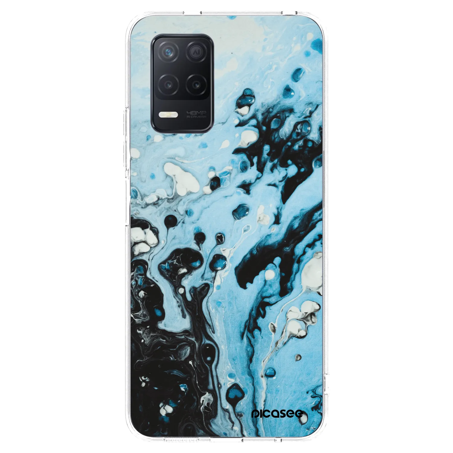 Picasee Realme 8 5G Hülle - Transparentes Silikon - Organic blue