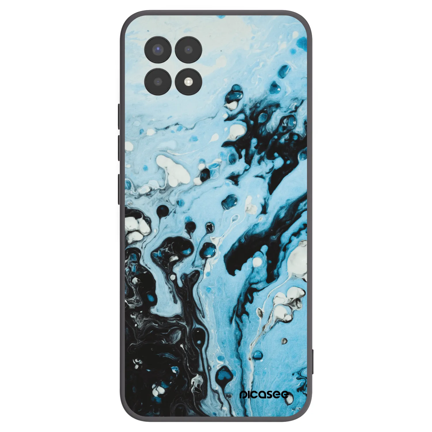 Picasee Realme 8i Hülle - Schwarzes Silikon - Organic blue