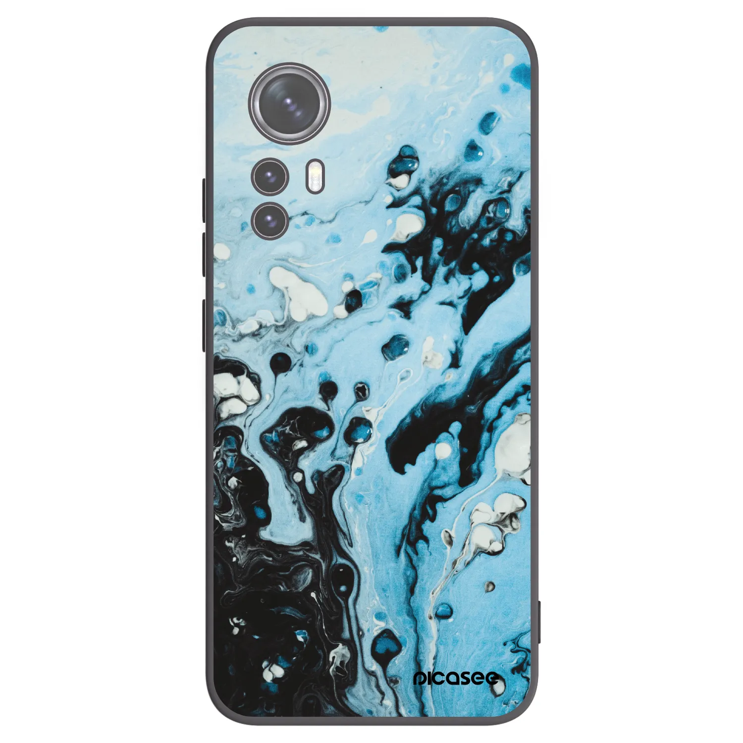 Picasee Xiaomi 12 Hülle - Schwarzes Silikon - Organic blue